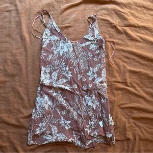 Mahina Terracotta and Cream Floral Dress